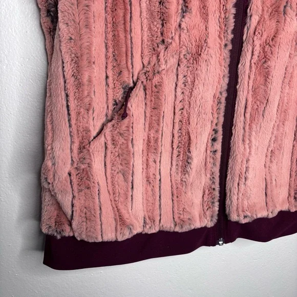 The North Face Furlander Faux Fur Hooded Vest Pink Size L EUC - Picture 4 of 11